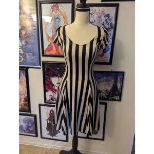 Blackmilk Striped Skater Dress Sz M